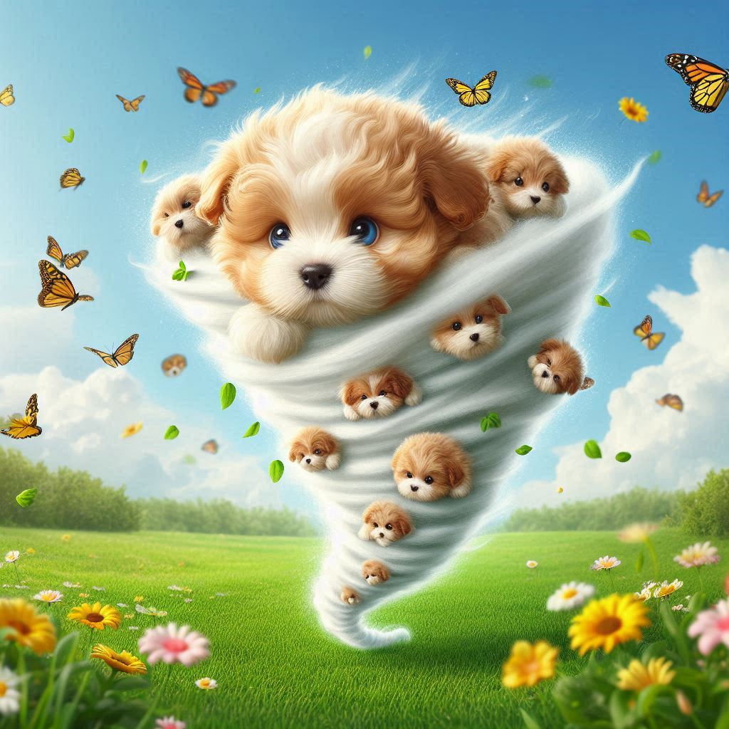 Puppy Tornado (AI-Generated)